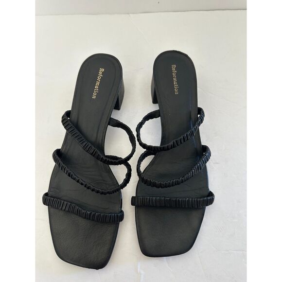 Reformation Vegan Assunta Strappy Block Heel Sandal Size 7 - Picture 4 of 10